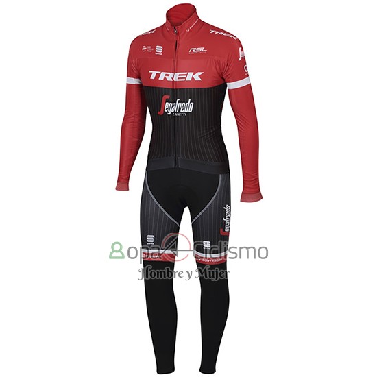 Trek Segafrojoo Ropa Ciclismo Culotte Largo 2017 Mangas Largas Negro y Rojo